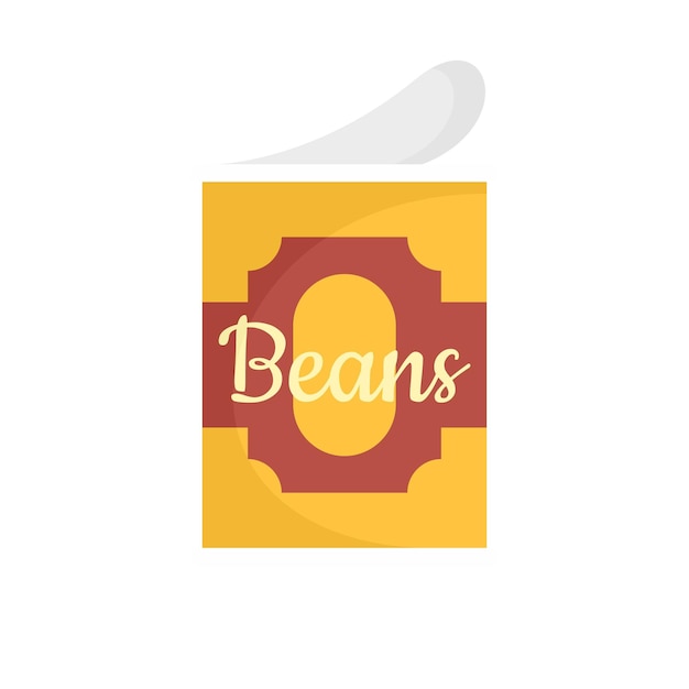 豆のブリキ缶アイコン web は、白で隔離の豆のブリキ缶ベクトル アイコンのフラットの図