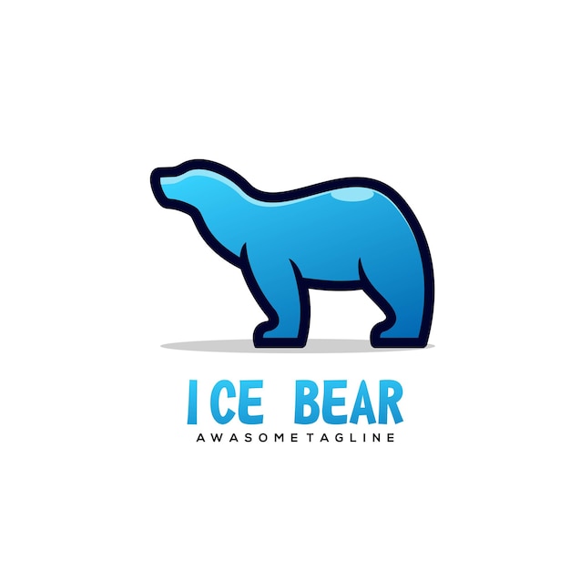 Bear abstract logo design vector gradient color