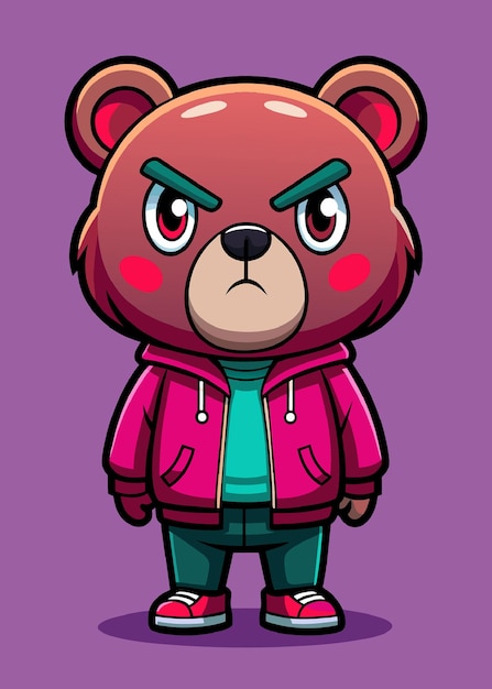 bear angry cute style big eye 1