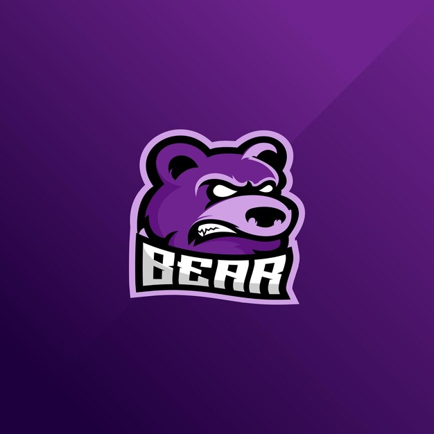 Bear angry logo gaming esport design