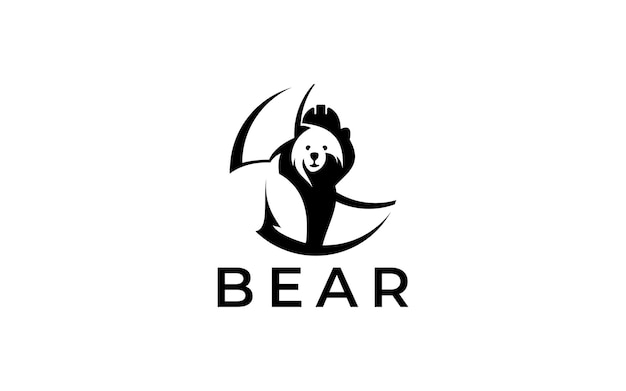 クマと動物のロゴのデザイン テンプレート