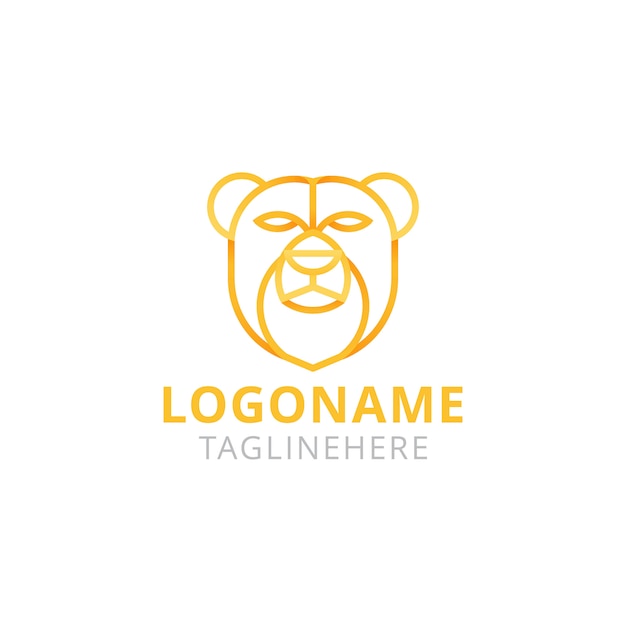 Bear Animal Monoline Logo Design