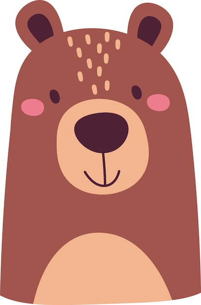 Vector bear animal portrait