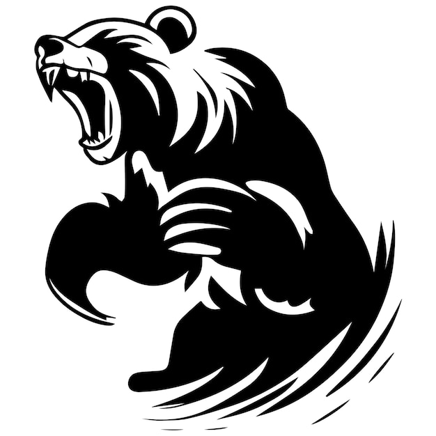 クマを攻撃するロゴ