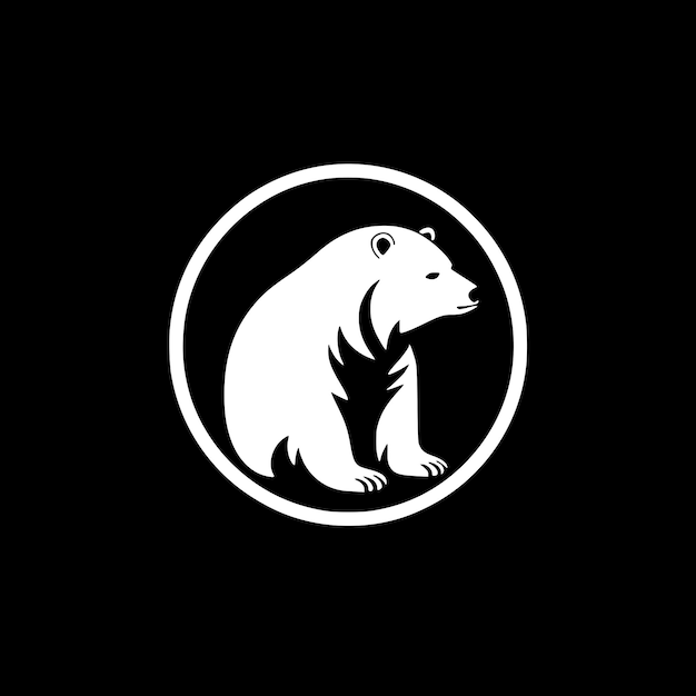 Vector bear black and white isolated icon vector illustration