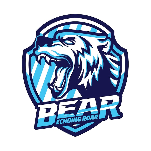 Bear brullen logo mascotte vector ontwerp. Boos Beer-logo