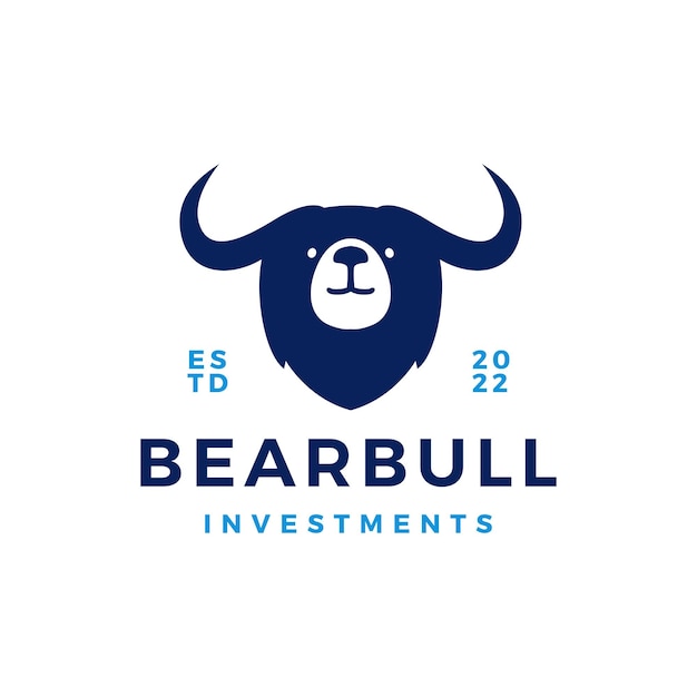 Bear bull horn logo icon template vector illustration