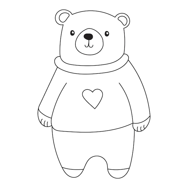 bear cartoon coloring book vector