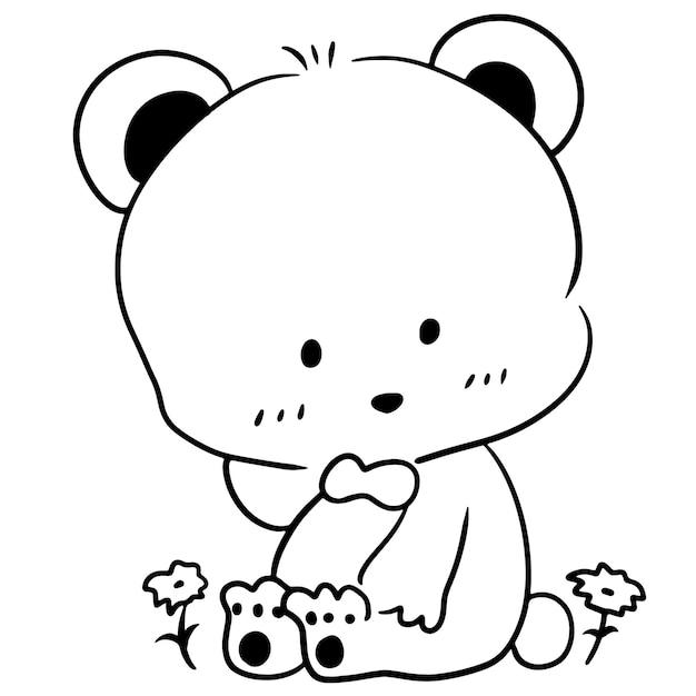 クマの漫画の落書きかわいいアニメぬりえページかわいいイラスト描画キャラクターちびマンガコミック