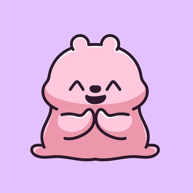 Bear Cartoon Mascot Vector Funny Happiness Lovers Love Cute Pink Skin