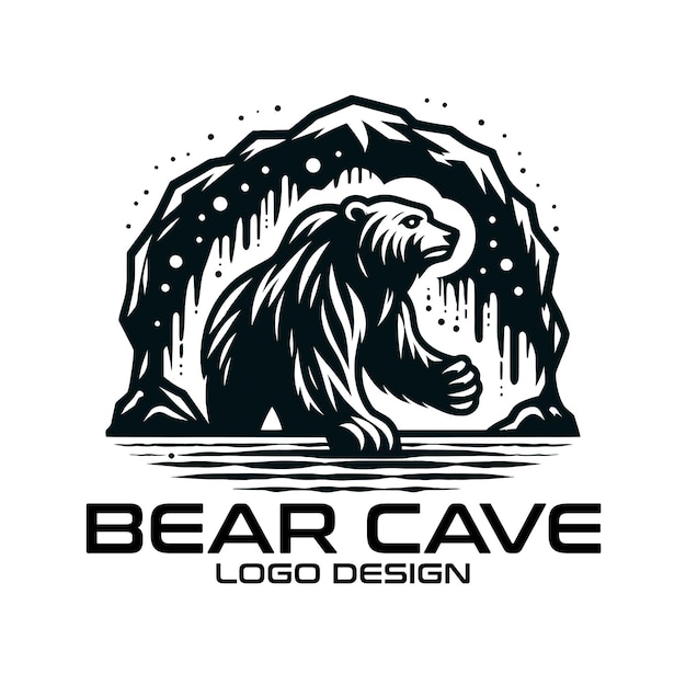 Вектор Дизайн логотипа bear cave vector