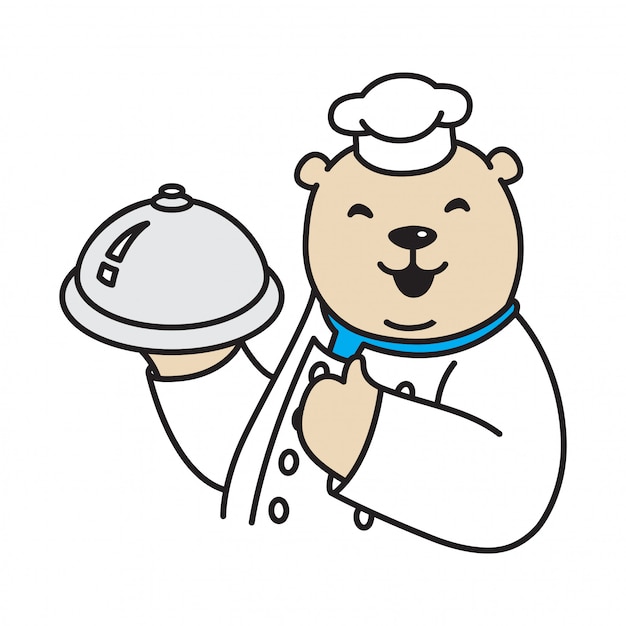 Bear chef cartoon