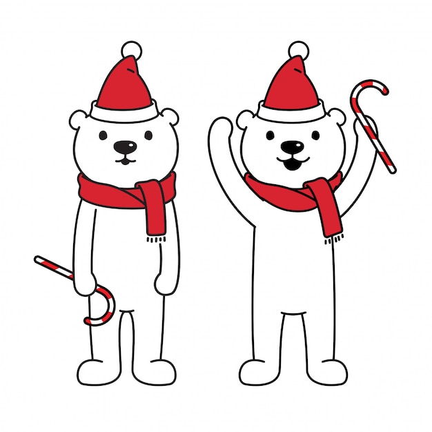 Bear christmas polar cartoon sjaal