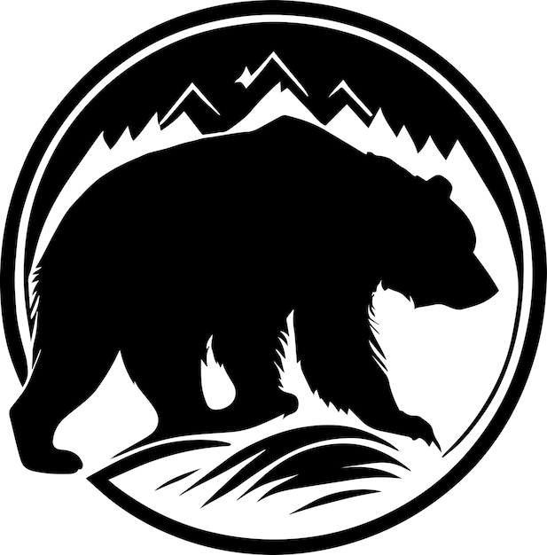 Orso in un logo del cerchio