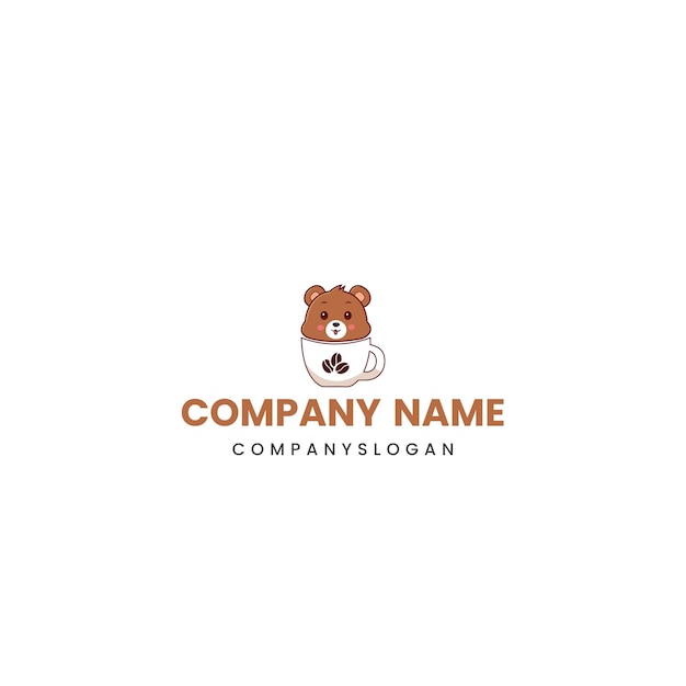 bear coffee cup logo design