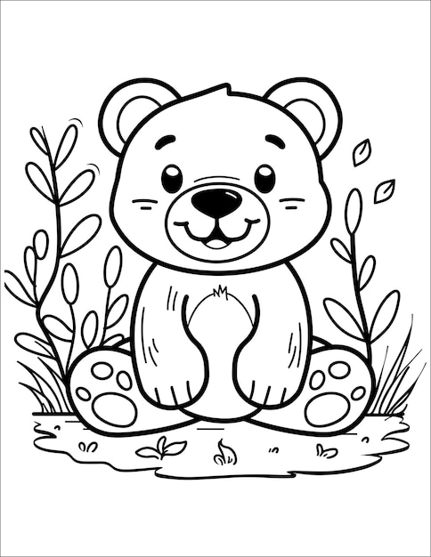 Bear coloring pages for kids