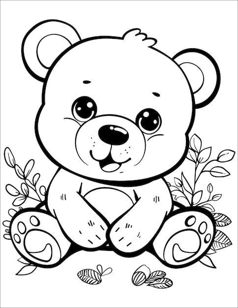 Bear coloring pages for kids