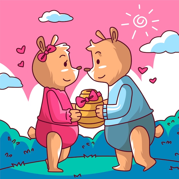 Vector bear couple