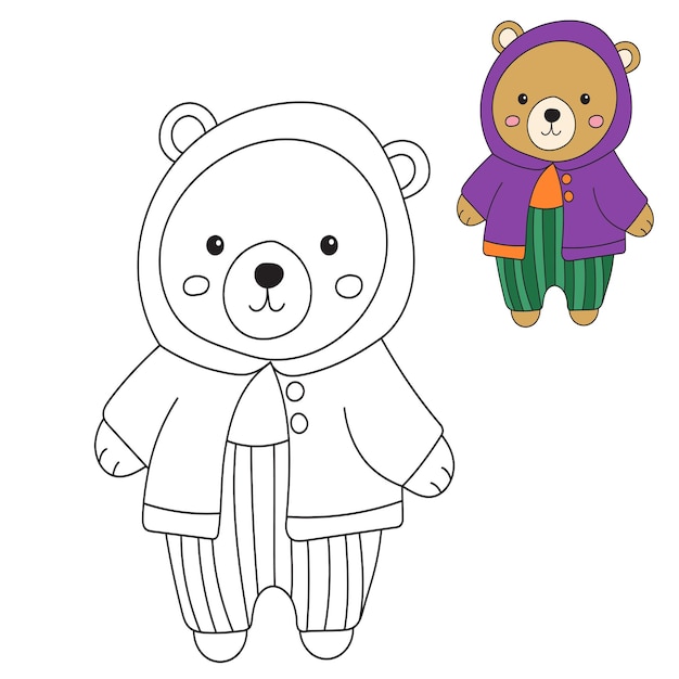 Bear cub kleurboek geïsoleerde vector