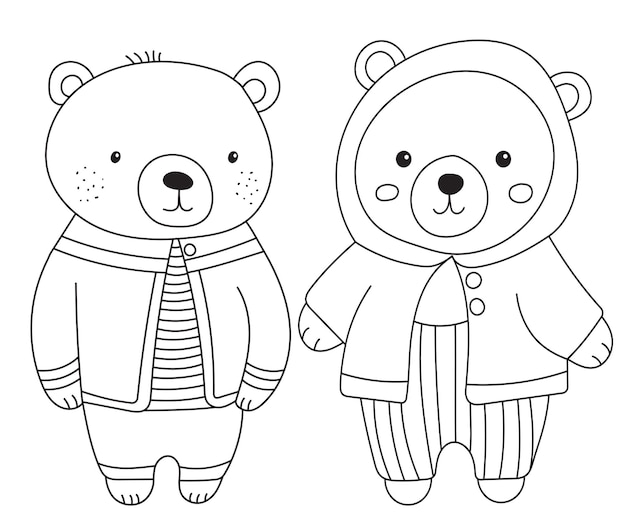 bear cubs character childrens coloring book vector