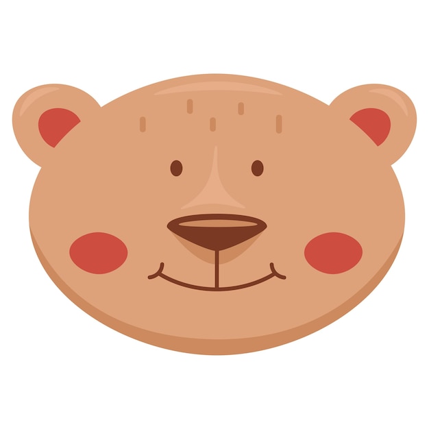 Bear design su beige con guance e sorriso