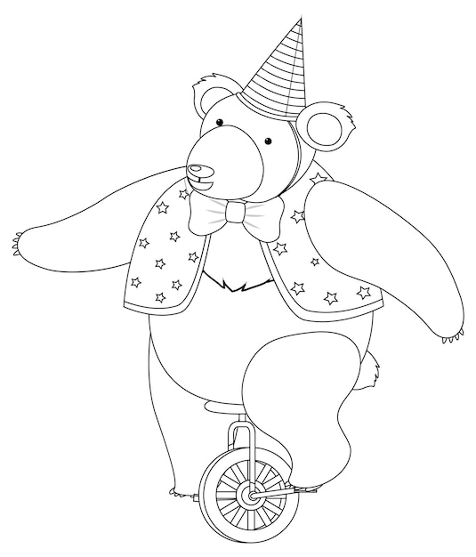 Bear doodle schets om in te kleuren