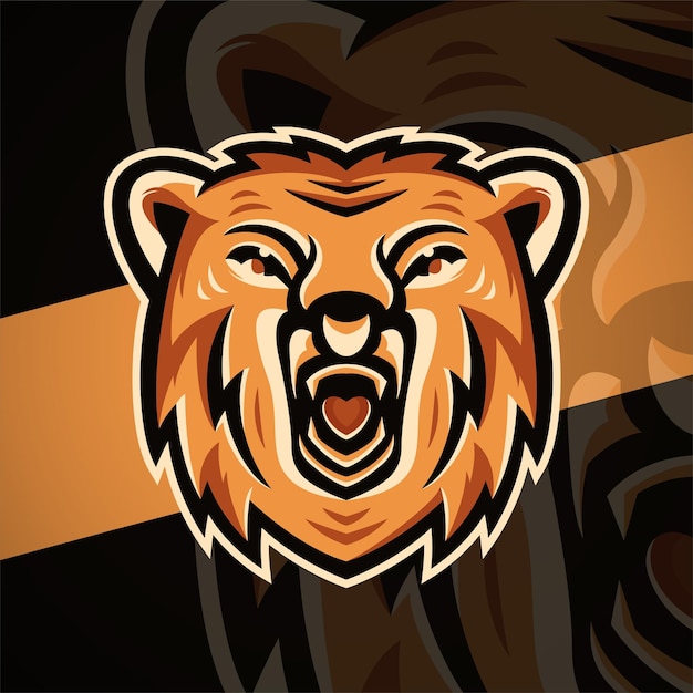 Vector bear esport mascot illustration logo