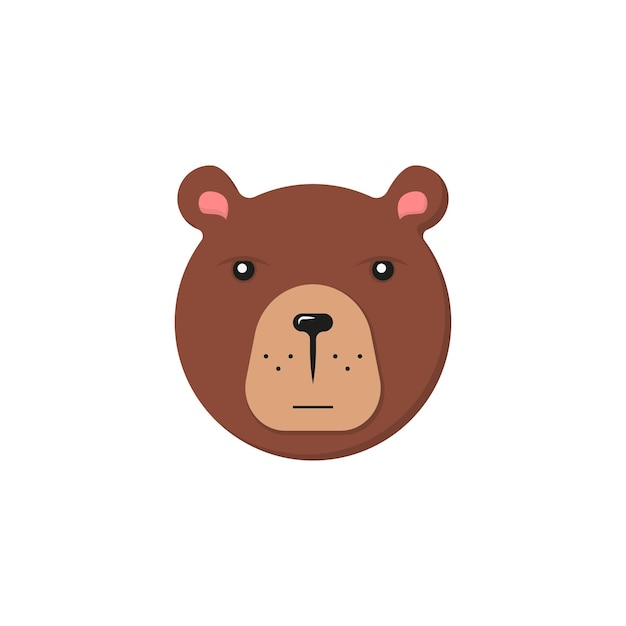 bear face animal in flat style vector illustration