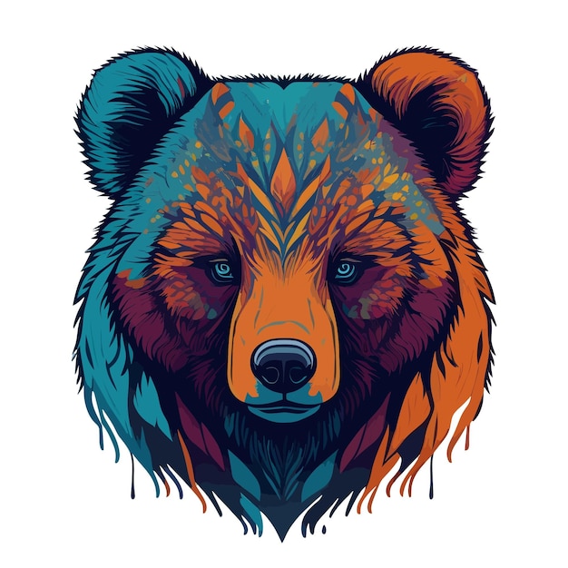 Bear Face Vector Illustration Power and Beauty Combined