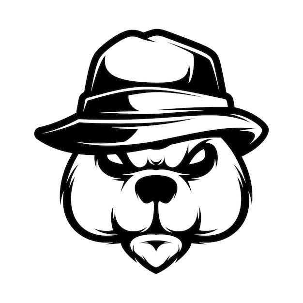 Bear fedora hat outline