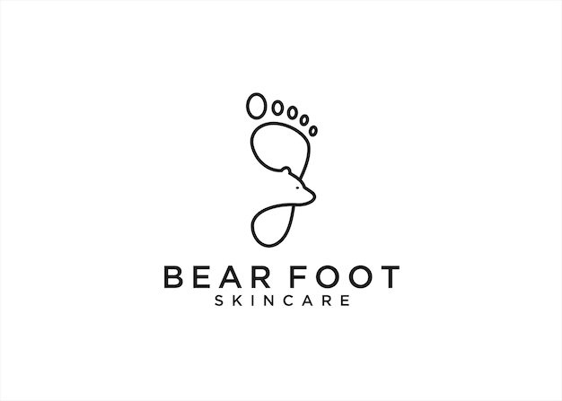 bear foot logo design vector illustration