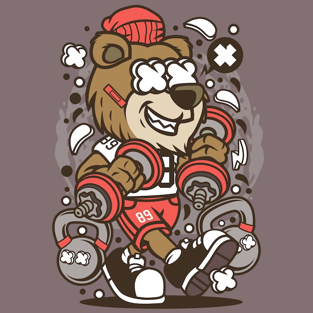 Bear gym cartoon