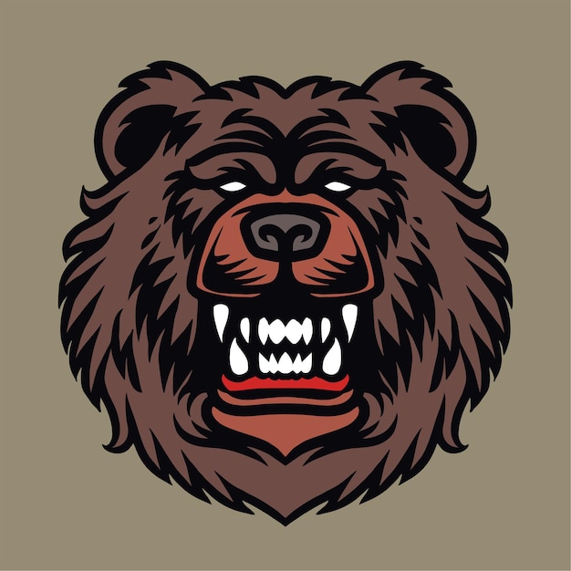 Bear head detail illustration
