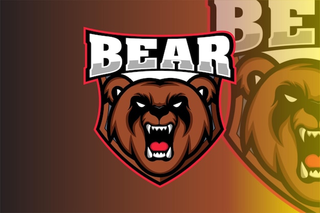 곰 머리 esport 마스코트 로고 디자인