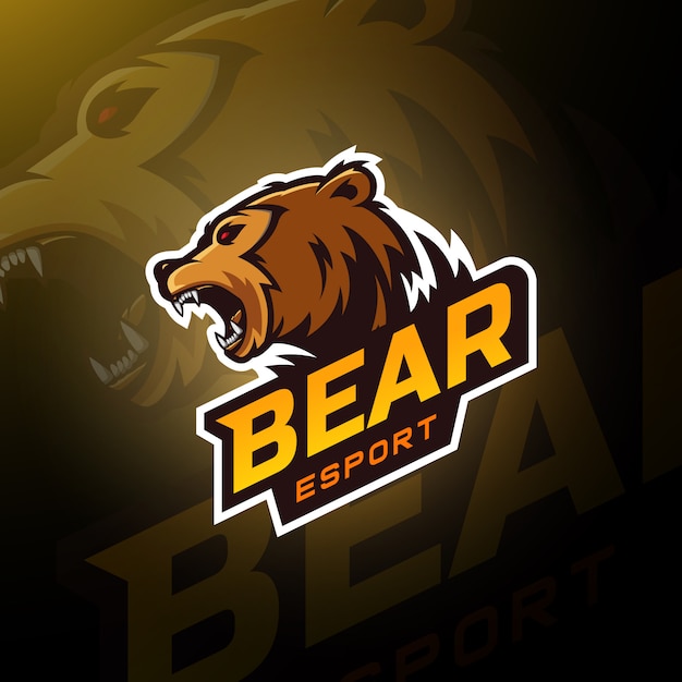 Testa d'orso gaming logo esport