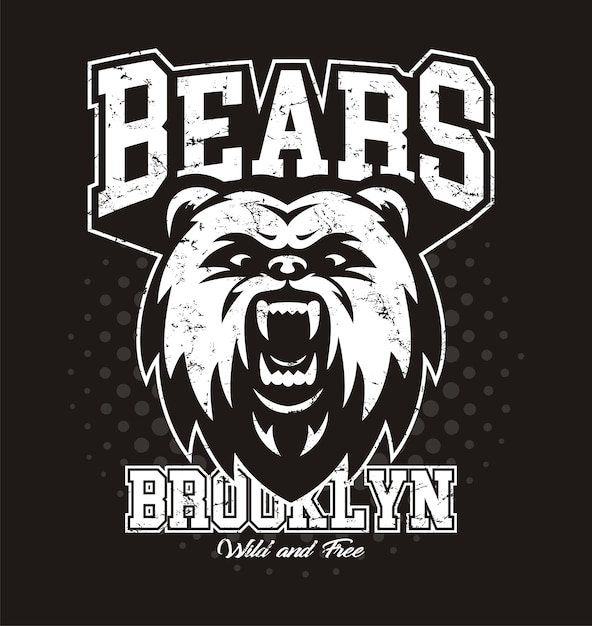 Bear head logo for t-shirt