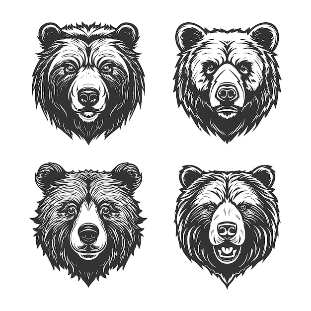 Vector bear head logo vector illustration