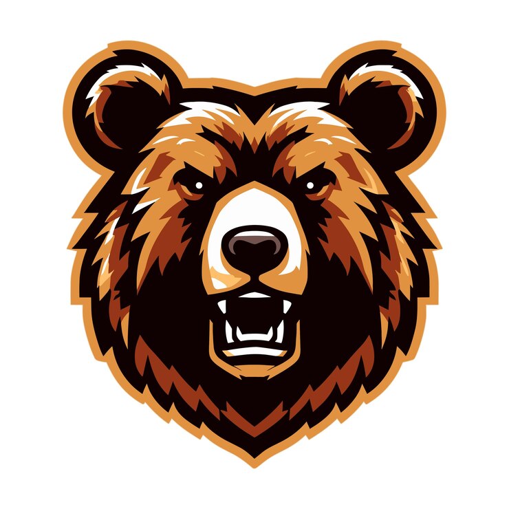 bear head mascot vector illustration on white background