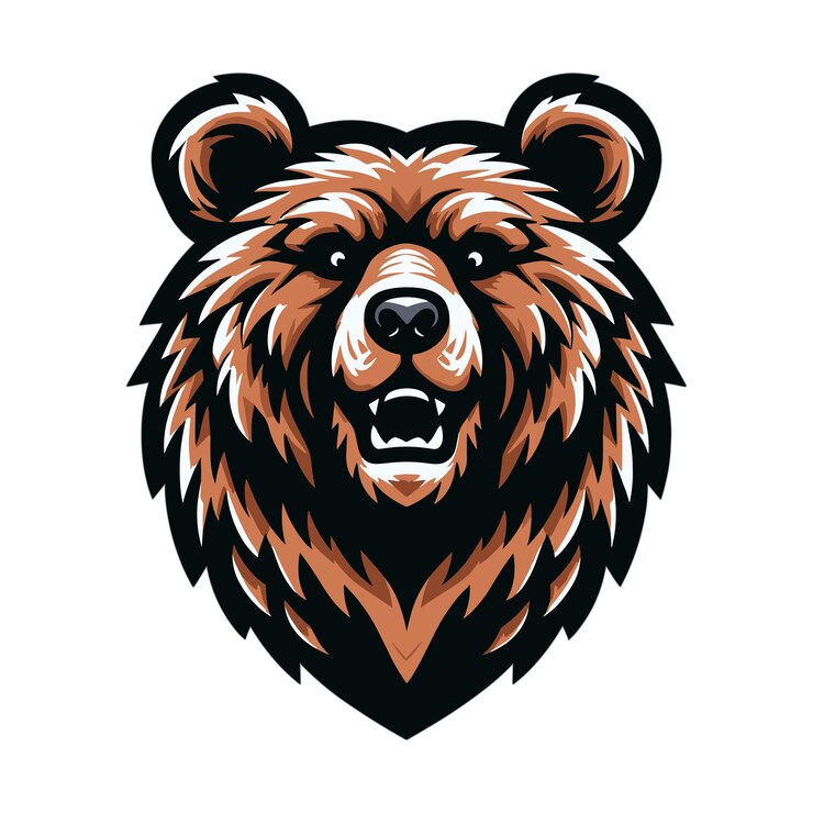 bear head mascot vector illustration on white background