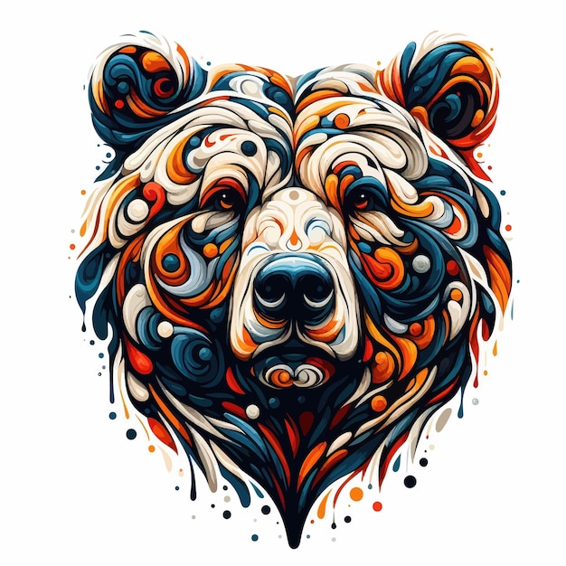 Vector bear head paint