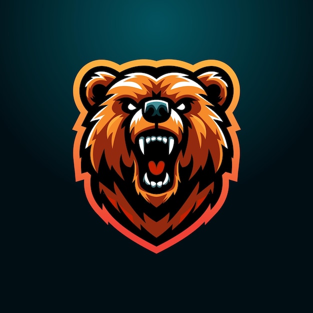 Логотип вектора головы медведя