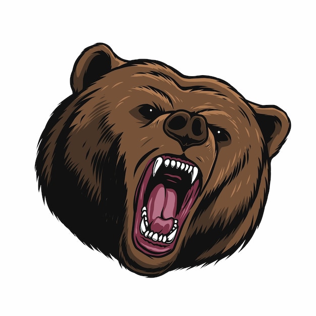 Vector bear head vector mascot illustration