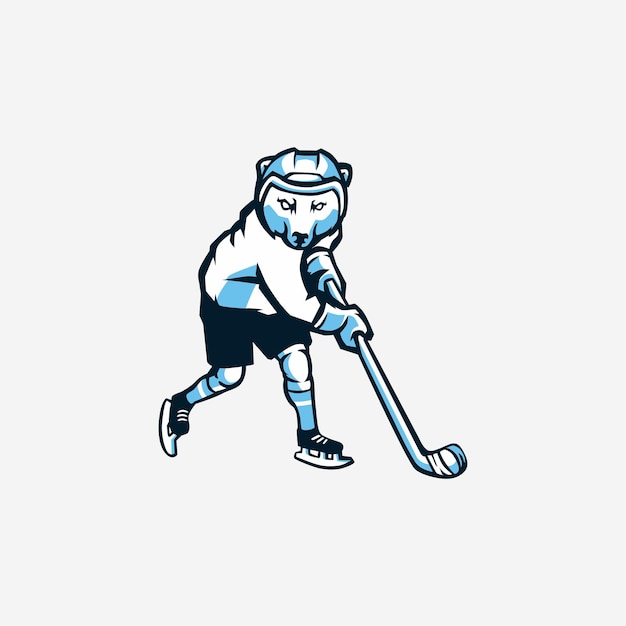 Vector bear hockey