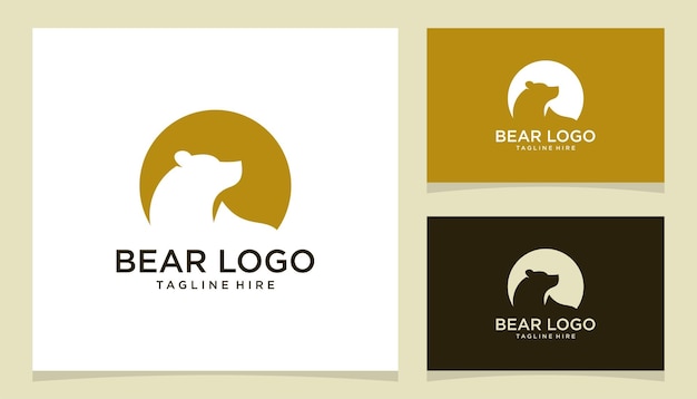 bear or honey bear or polar bear head face silhouette logo design icon