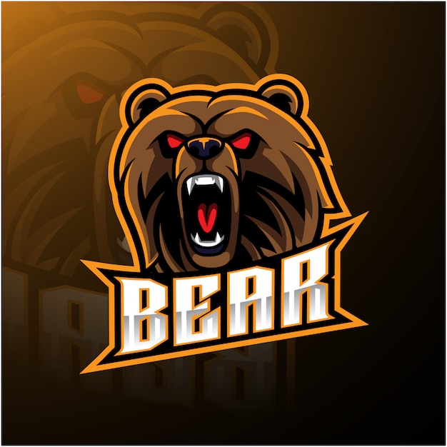 Bear hoofd mascotte logo