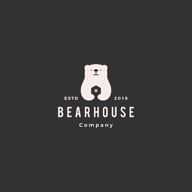 Bear house home logo 