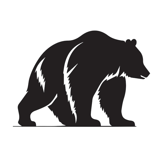 Логотип медведя минимальная современная черно-белая векторная иллюстрация чистый логотип компании