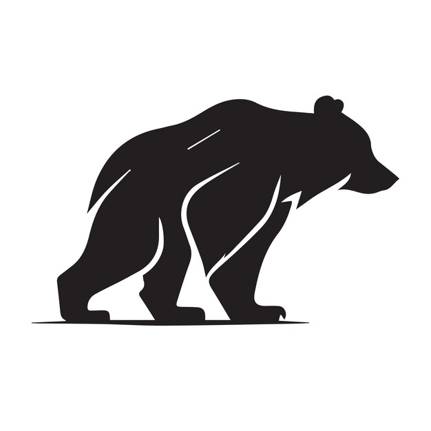 Logo dell'icona dell'orso illustrazione vettoriale minimale e moderna in bianco e nero logo aziendale pulito