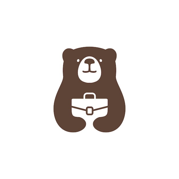 Bear job logo vector icon illustration