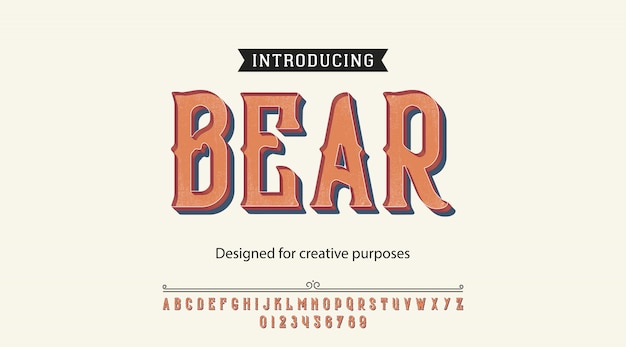 Bear lettertype lettertype alfabet